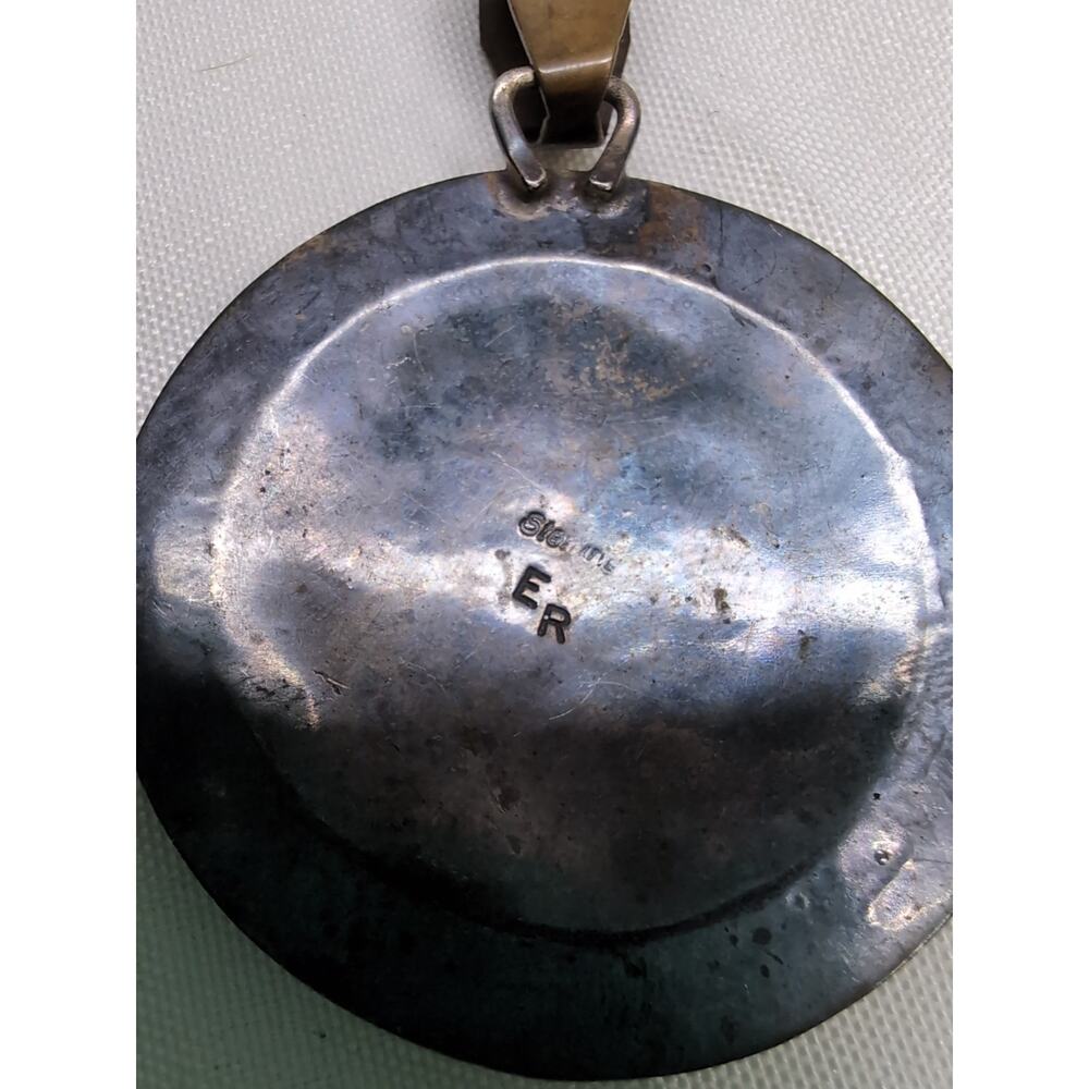 Vintage Sterling Silver Mixed Metal Kokopelli Pendant Marked 'E R' - Picture 3 of 8
